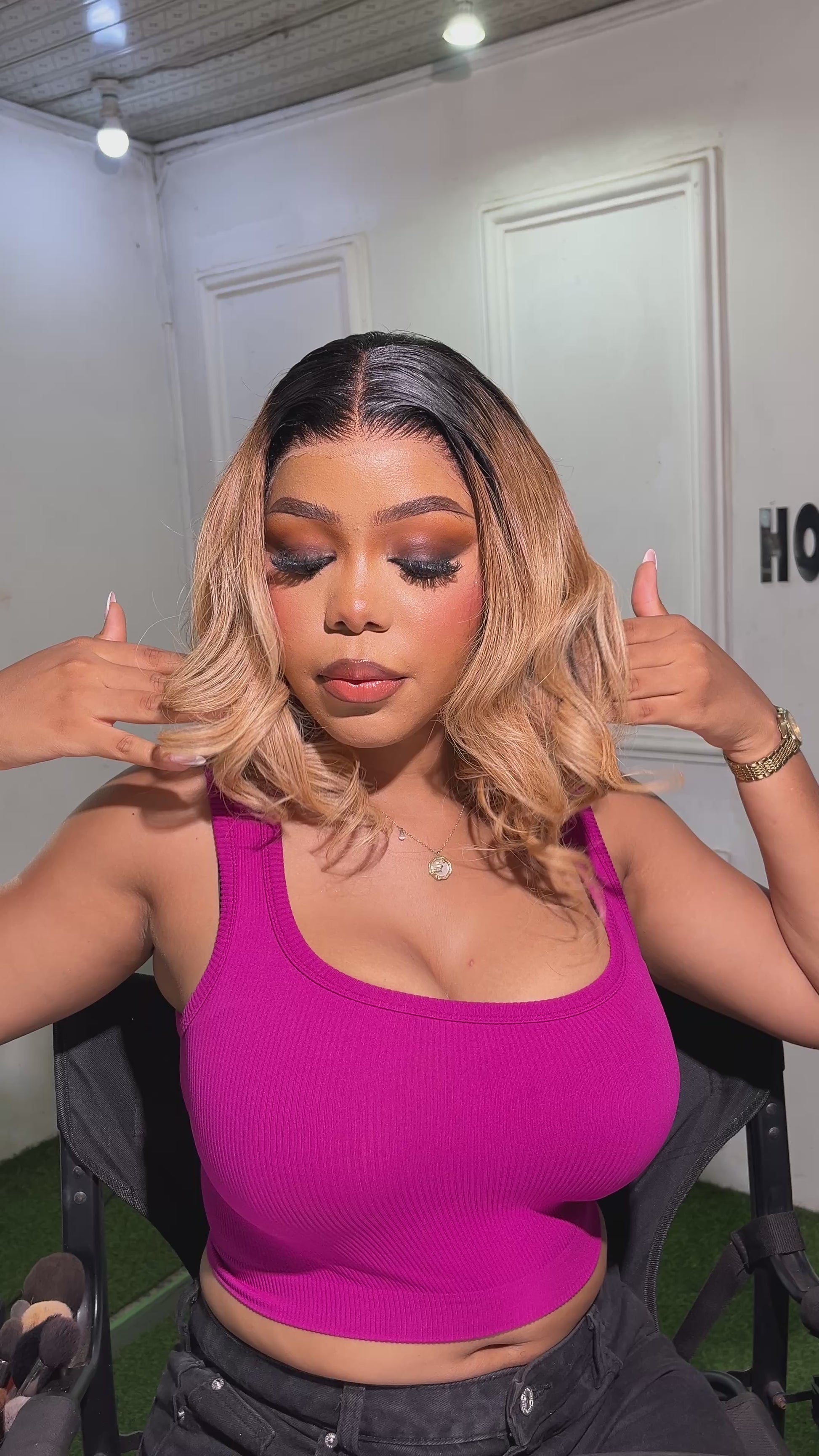 Camila – Dark Blonde Frontal Wig, Ready to Wear