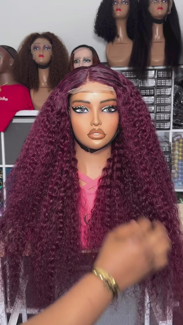 Jenna – Kinky Water Curls, 30" Burgundy