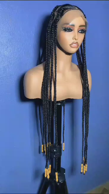 Hannah – Beaded Box Braids, Full Lace