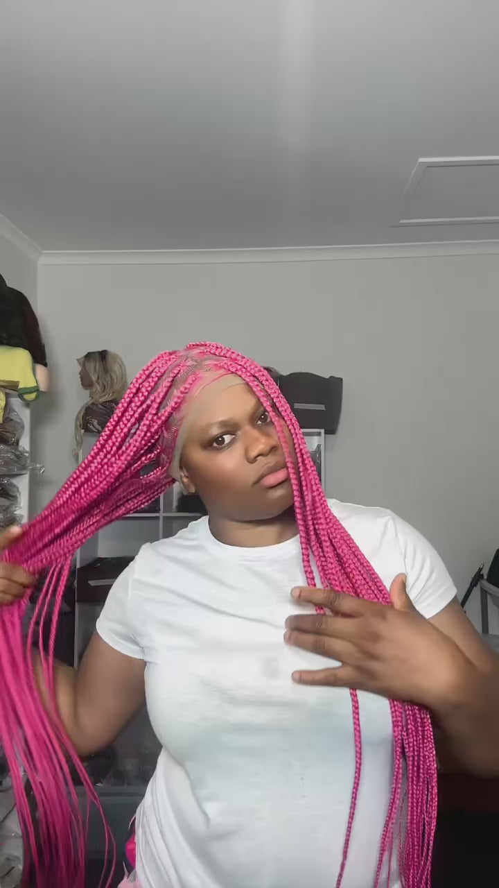 Kira – Pink Box Braids, Full Lace